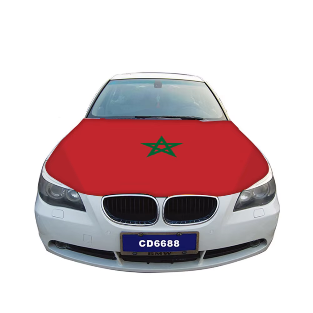 Housse de voiture à livraison rapide, drapeaux maroc