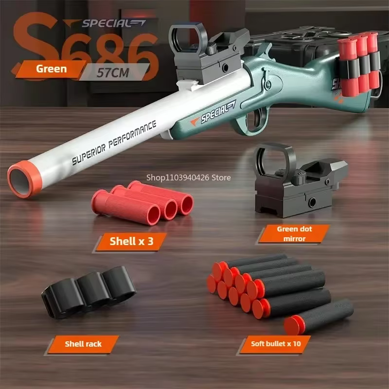 S686 Pistolet Lanceur de Billes Souples Airsoft à Éjection de Douilles, Jouet de Tir pour Jeux CS en Extérieur, Cadeau Amusant pour Garçons