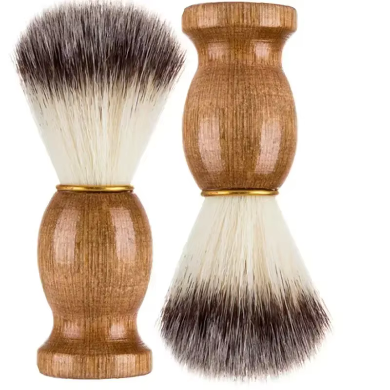 Brosse de rasage avec manche en bois pour hommes