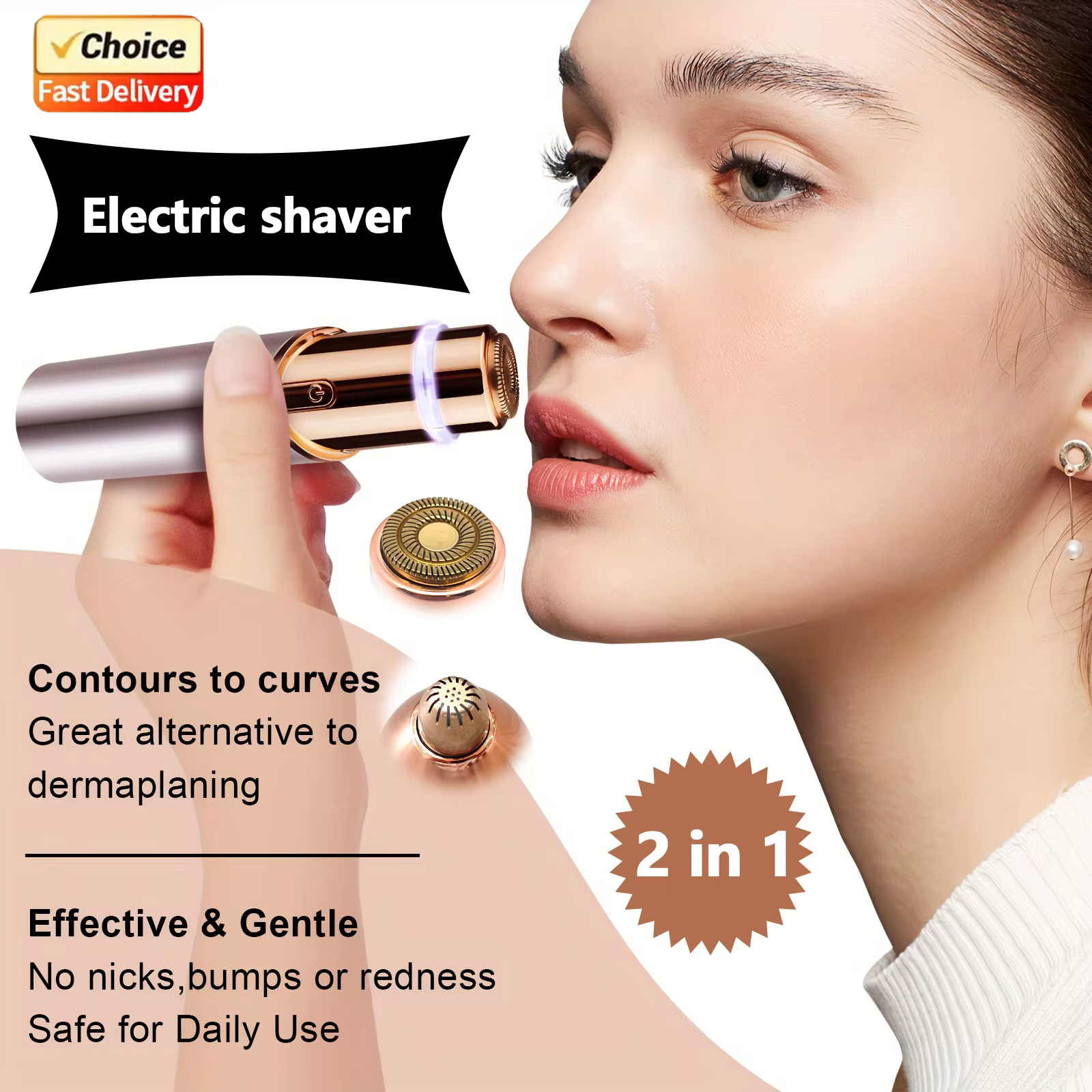 Épilateur électrique pour le visage pour femmes