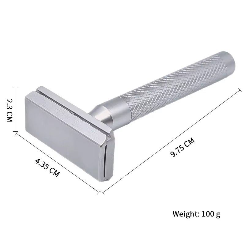 Rasoir de sécurité à double tranchant en acier inoxydable 316L avec 5 lames de rechange 30 ° Rasoirs