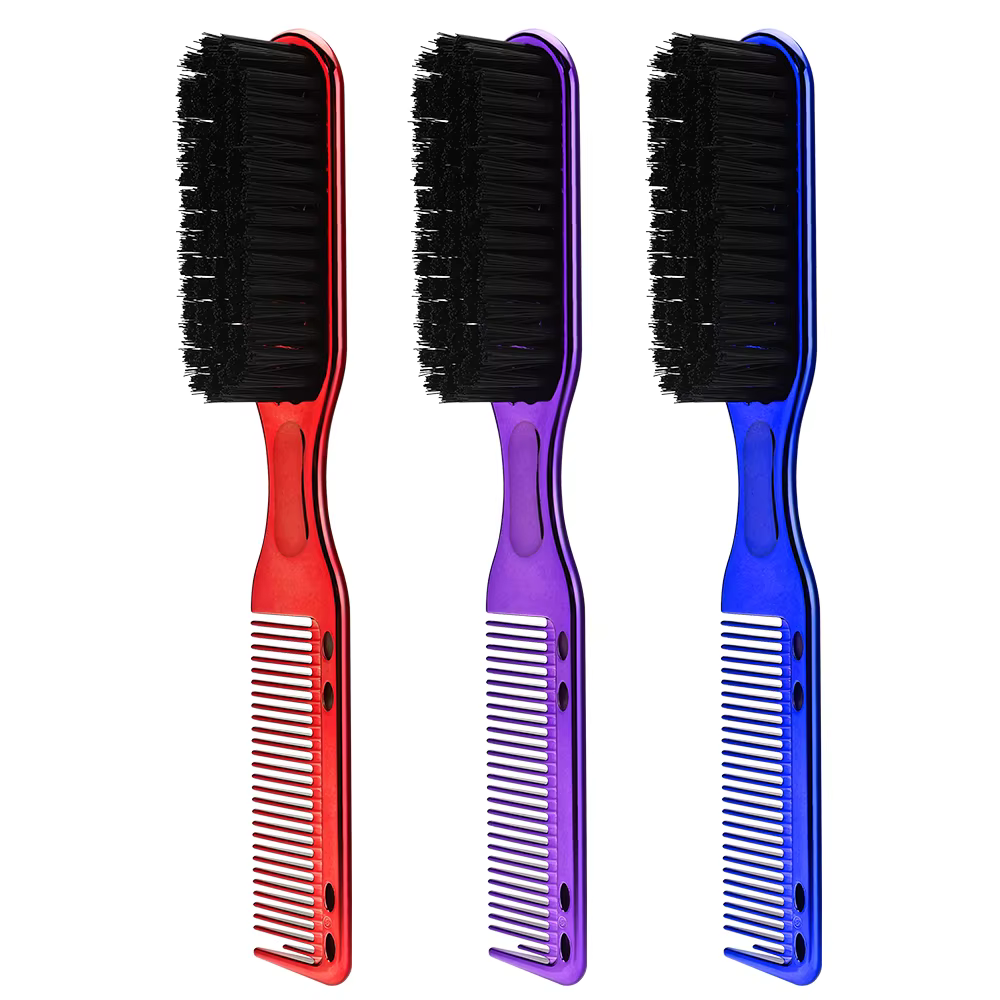 Salon de coiffure barbe peigne deux faces hommes blaireau