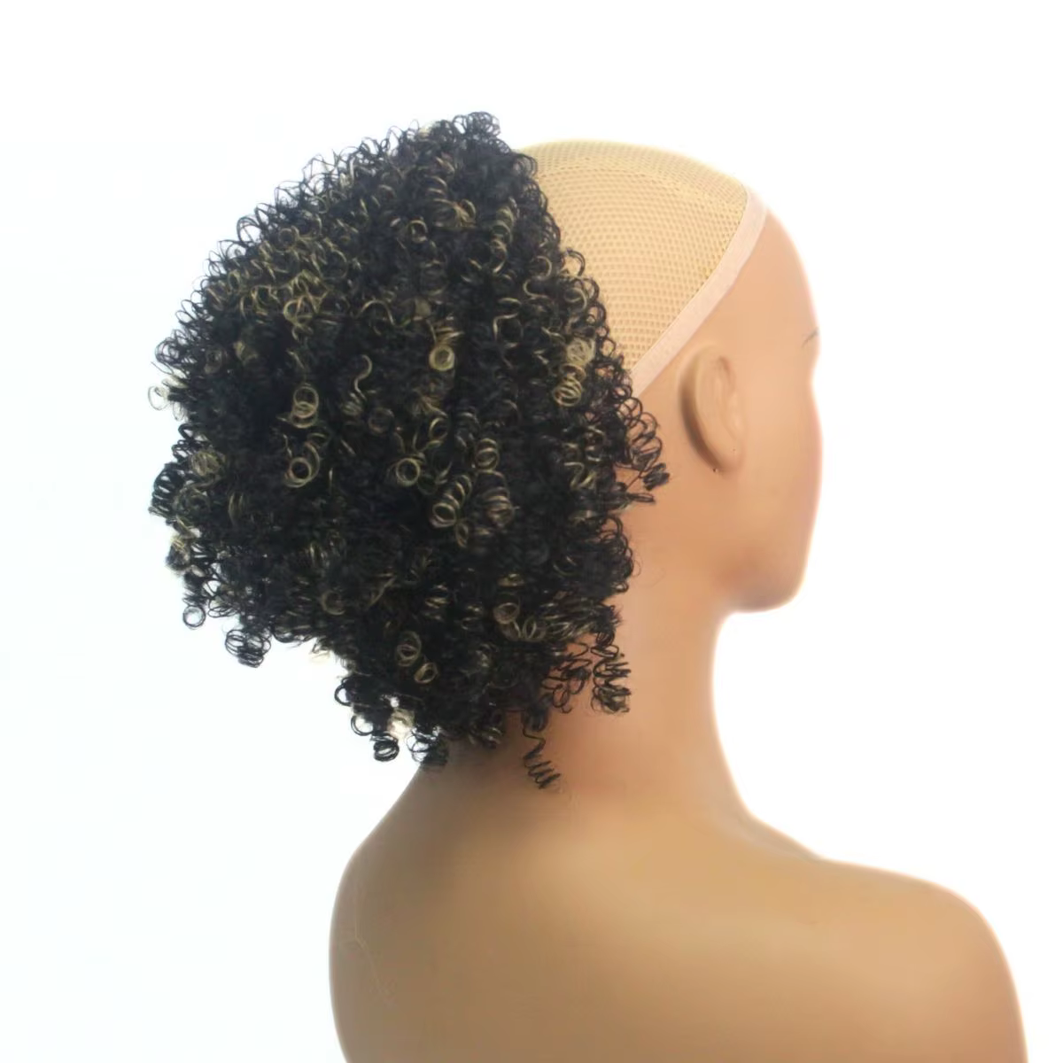 Extension de chignon afro bouclé frisé avec cordon de serrage pour femmes noires, postiches synthétiques courtes afro bouclées, cadeaux