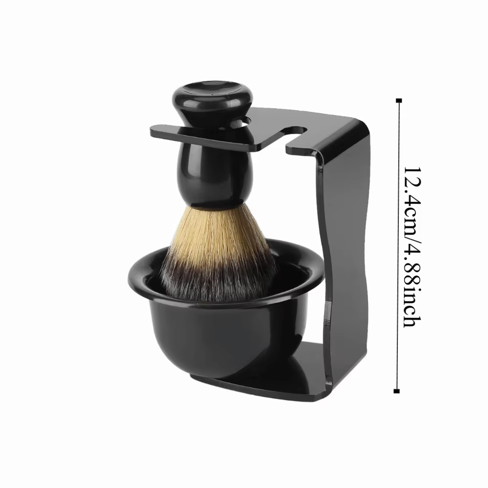 Ensemble de 3 brosses à raser pratiques et faciles à mousser, brosse à barbe professionnelle durable, kit de toilettage portable et doux, soin de la barbe