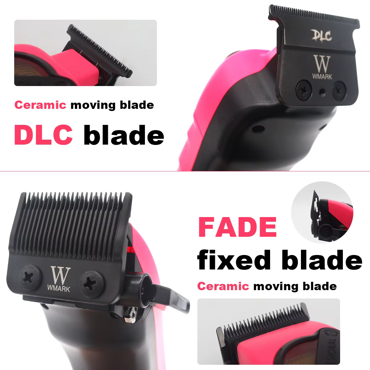 WMARK NG-8613KIT tondeuse pour hommes 8500 tr/min lame DLC entièrement en métal avec chargeur de Base ensemble de Machine de coupe de cheveux de barbier professionnel
