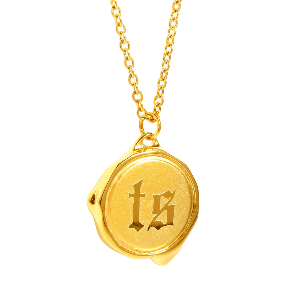 JINHUI – collier avec sceau de cire pour femmes, en acier inoxydable, métal, lettre TS, pendentif Initial, chaîne géométrique, bijoux, vente en gros, nouveau