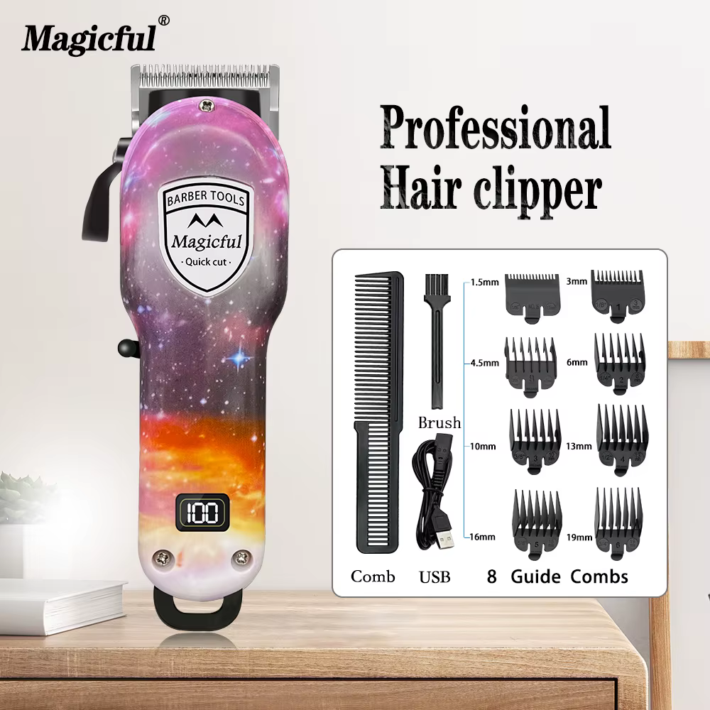 Magiccomparator-Tondeuse à cheveux électrique réglable pour homme