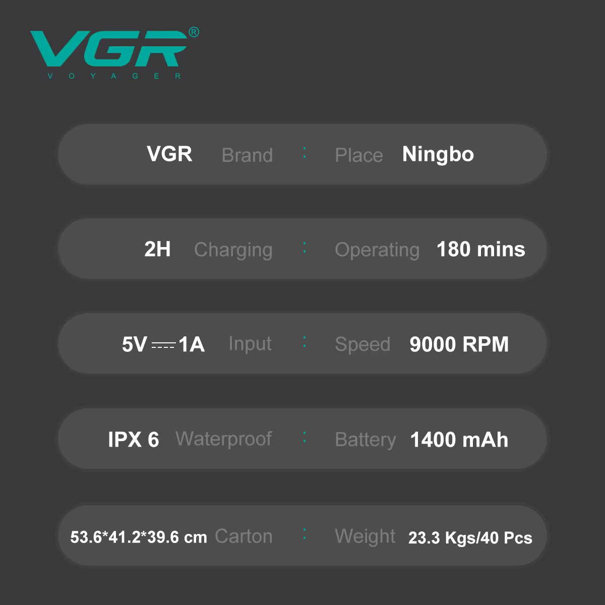 VGR rasoir electrique hommes