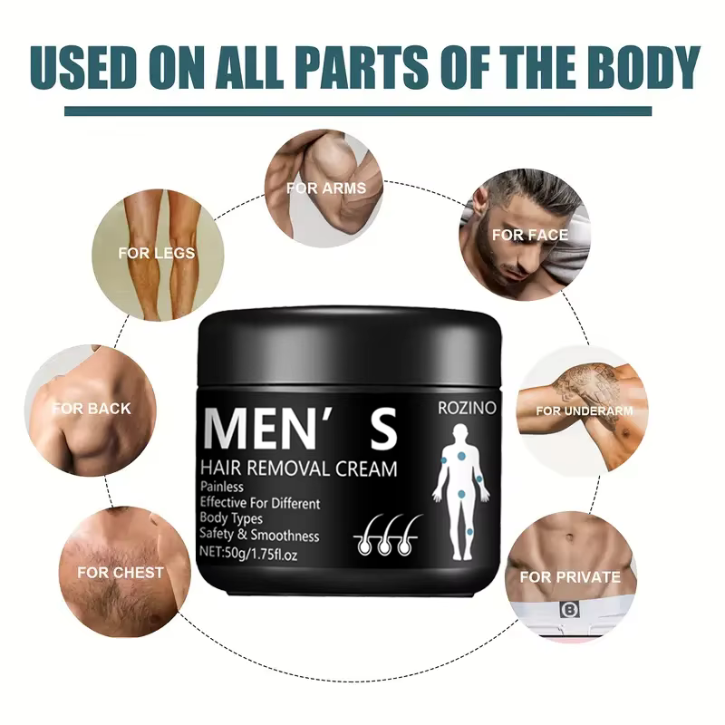 Crème d'épilation professionnelle pour hommes 50g