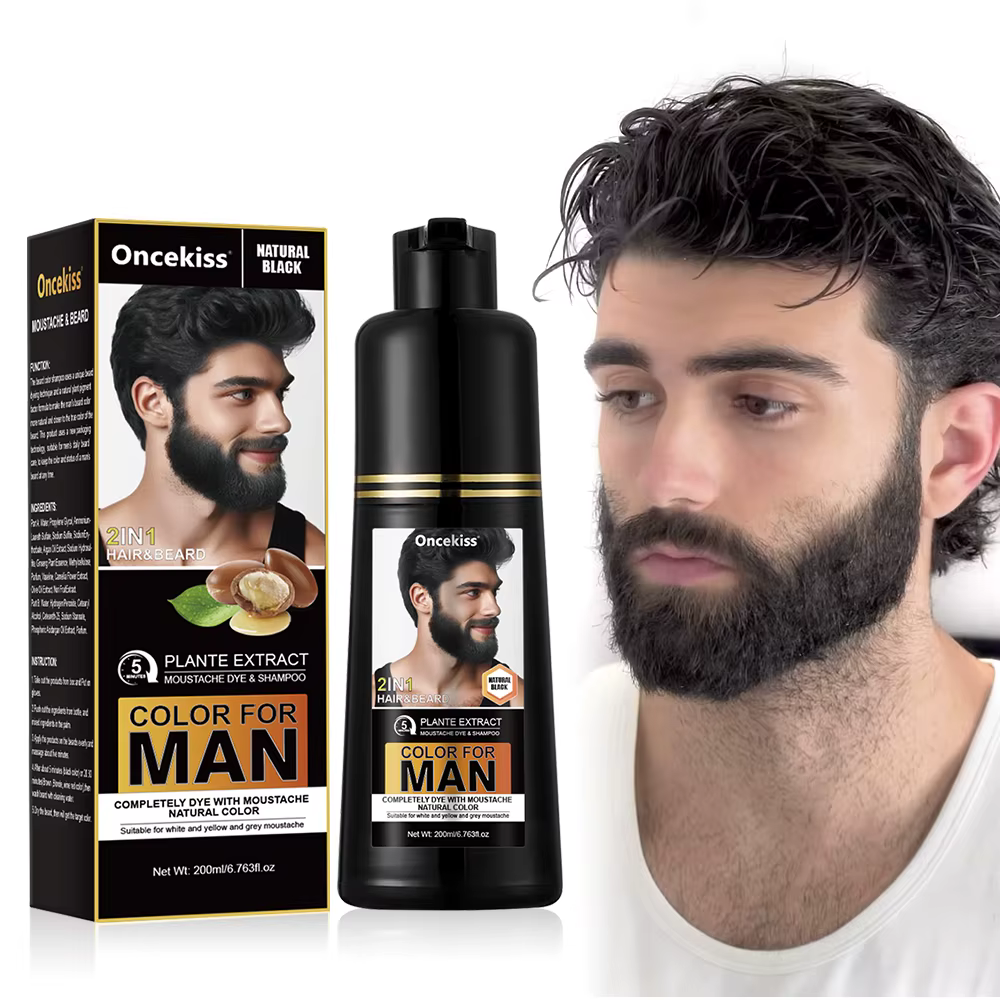 Shampoing de teinture pour barbe pour hommes