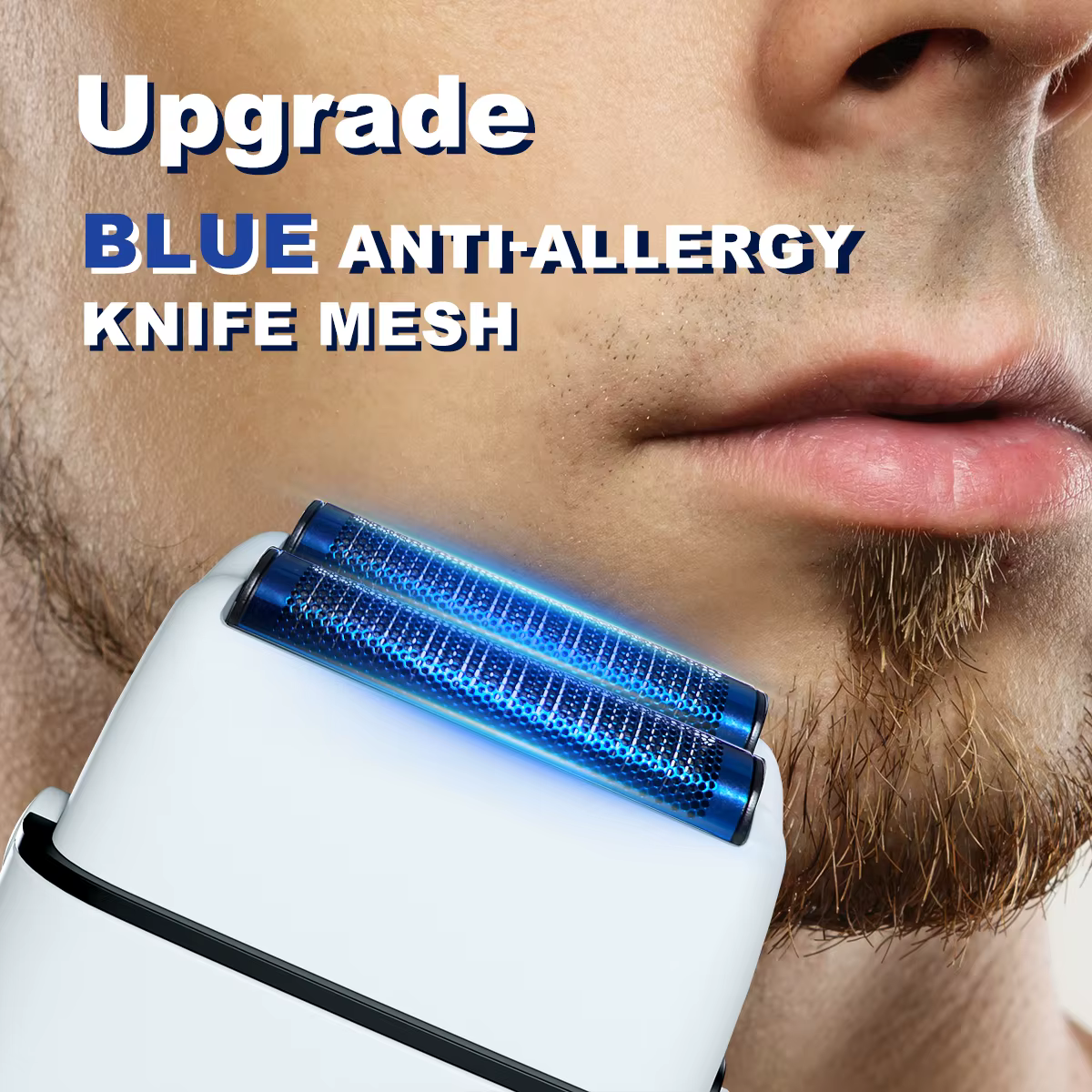 ROSYOUS RS620 Machine à raser pour hommes 10000 tr/min Double feuille bleu couteau hypoallergénique Net tondeuse à barbe électrique salon de coiffure