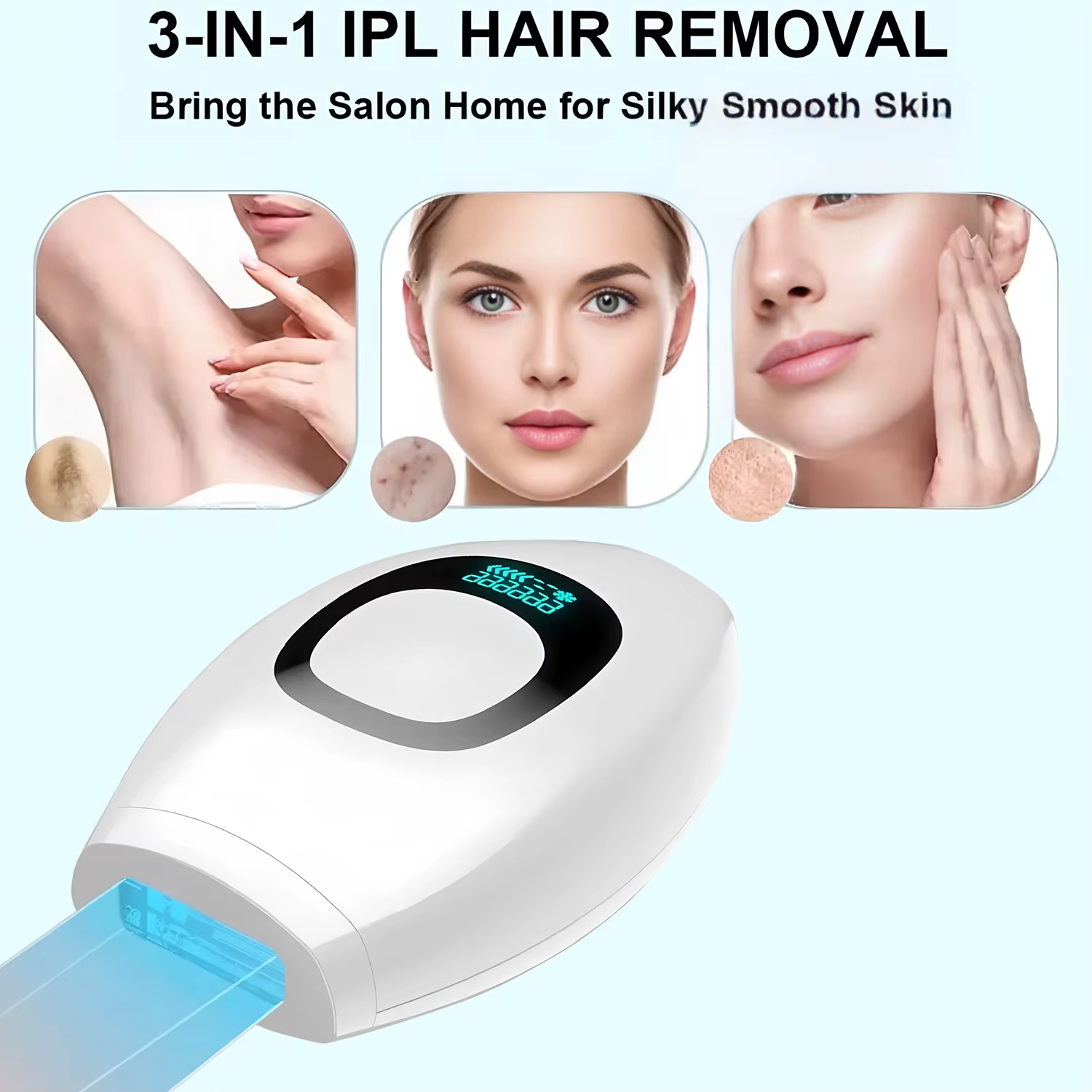 Épilateur laser IPL pour l'épilation, épilateur à flash rapide, épilateur indolore et permanent, traitement corporel pour femmes
