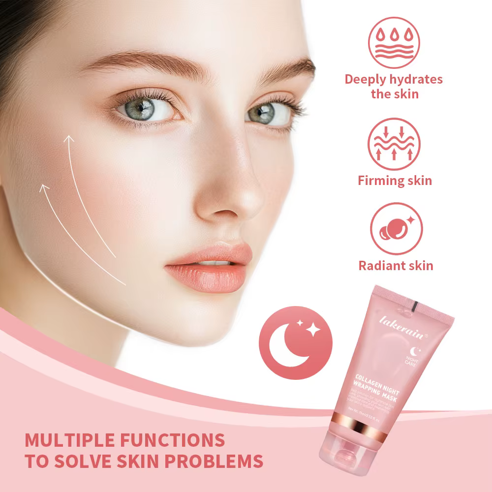 Masque Coréen Anti-Âge au Collagène Profond, Masque Peel-Off Bio Liftant pour le Visage, Masque de Nuit Enveloppant pour Femme