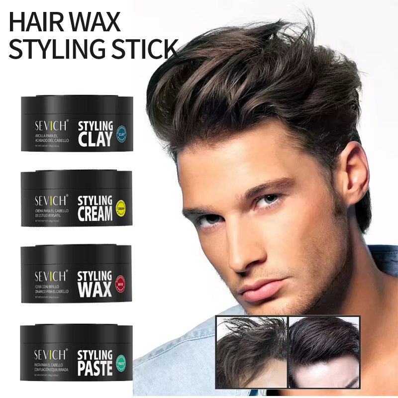 Nouveaux hommes cheveux argile cire naturel forte tenue modélisation cheveux coiffage cire coiffure finition Salon crème capillaire rafraîchissant cheveux boue 80g