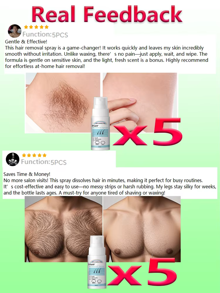 Le spray d'épilation permanente dissolve les cheveux instantanément les pulvérisations sans effort douce sur la peau