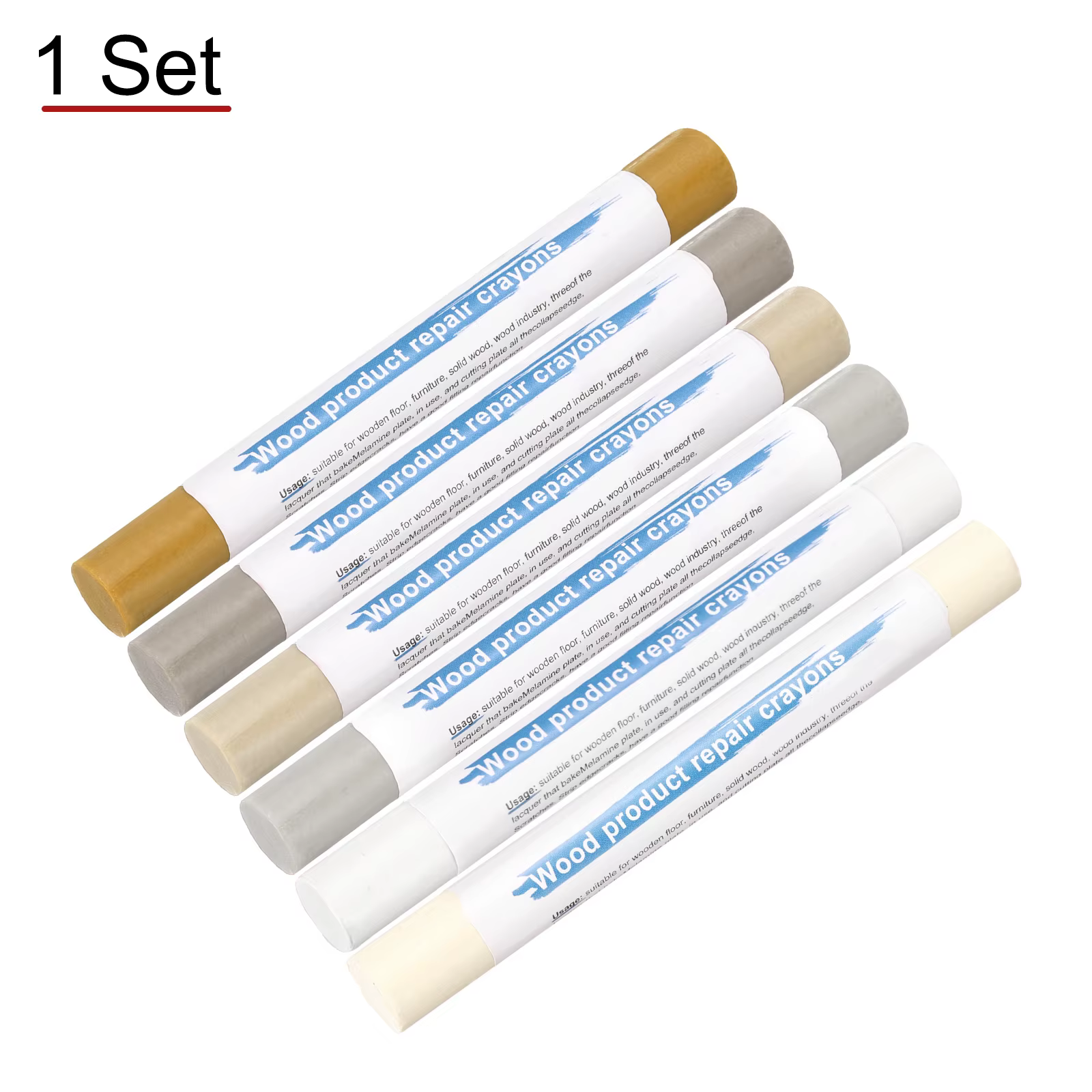 Bâtons de remplissage pour bois, 6 couleurs, crayons de retouche en cire pour meubles, pour rayures, éraflures, fissures, et couvrir les trous de clous sur le sol