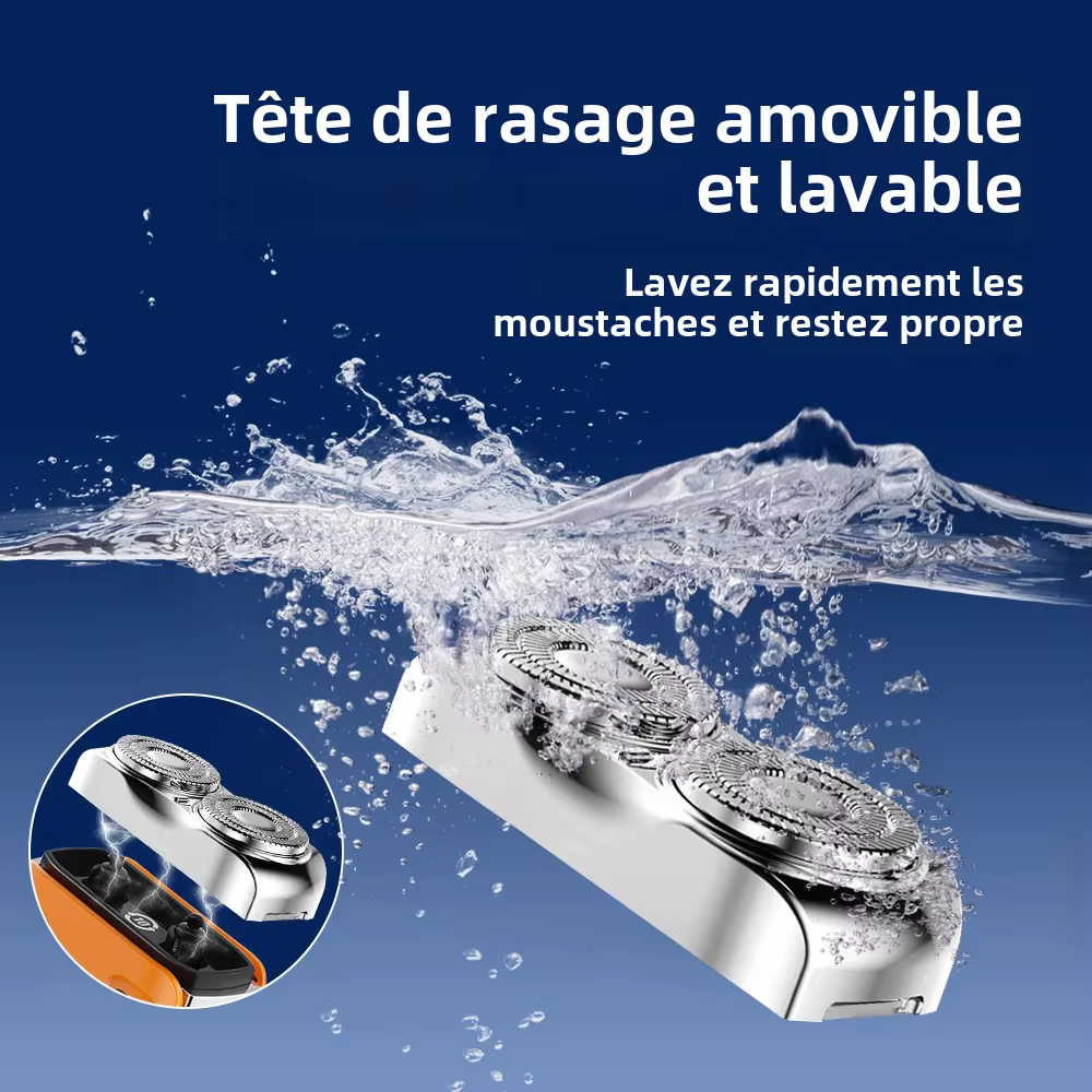 Rasoir électrique intelligent affichage numérique tondeuse à barbe étanche pour hommes Mini