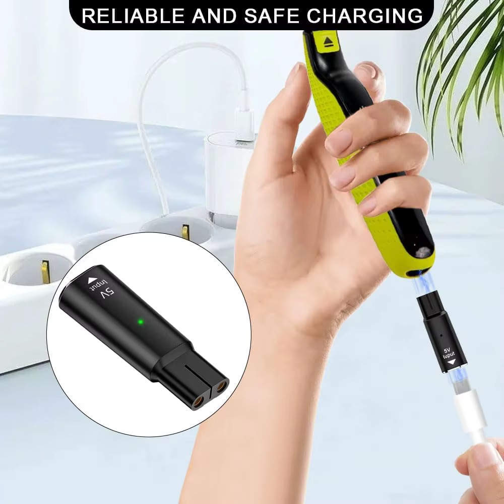 Adaptateur de chargeur de rasoir KVIFO 5V Type-C pour tondeuse à barbe Philips OneBlade QP2724 QP2834 QP1424 QP1924 QP4631
