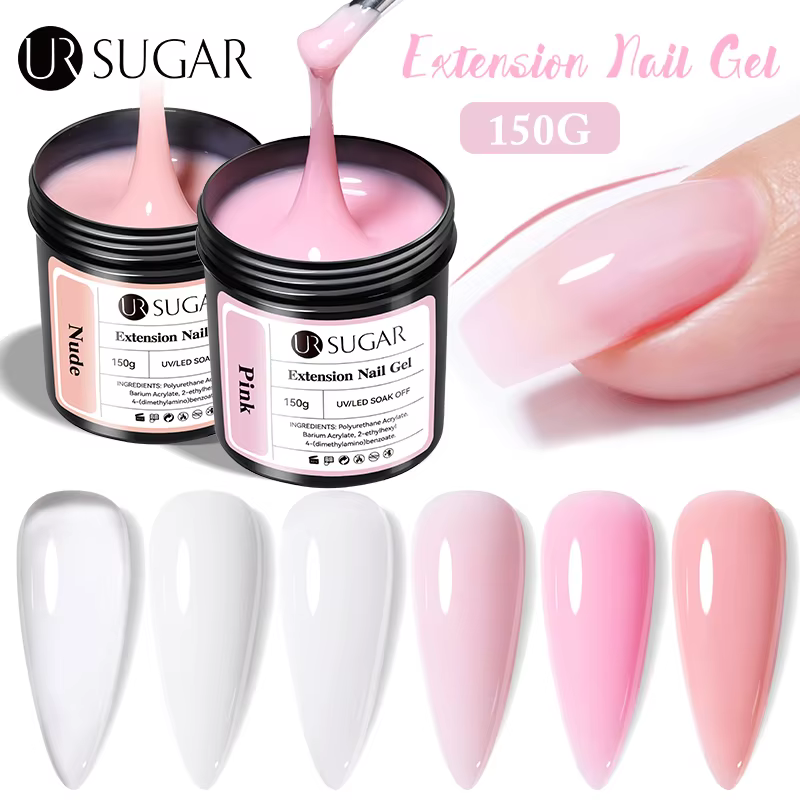 UR SUGAR 150g Extension gelée nue Rose rouge Extension rapide Gel vernis à ongles Extension UV LED manucure tremper