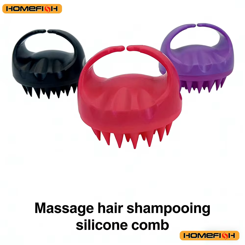 Brosse de massage pour shampoing nettoyant - Conception de la poignée, tête de brosse exfoliante, outil de soin pour le nettoyage des racines des cheveux