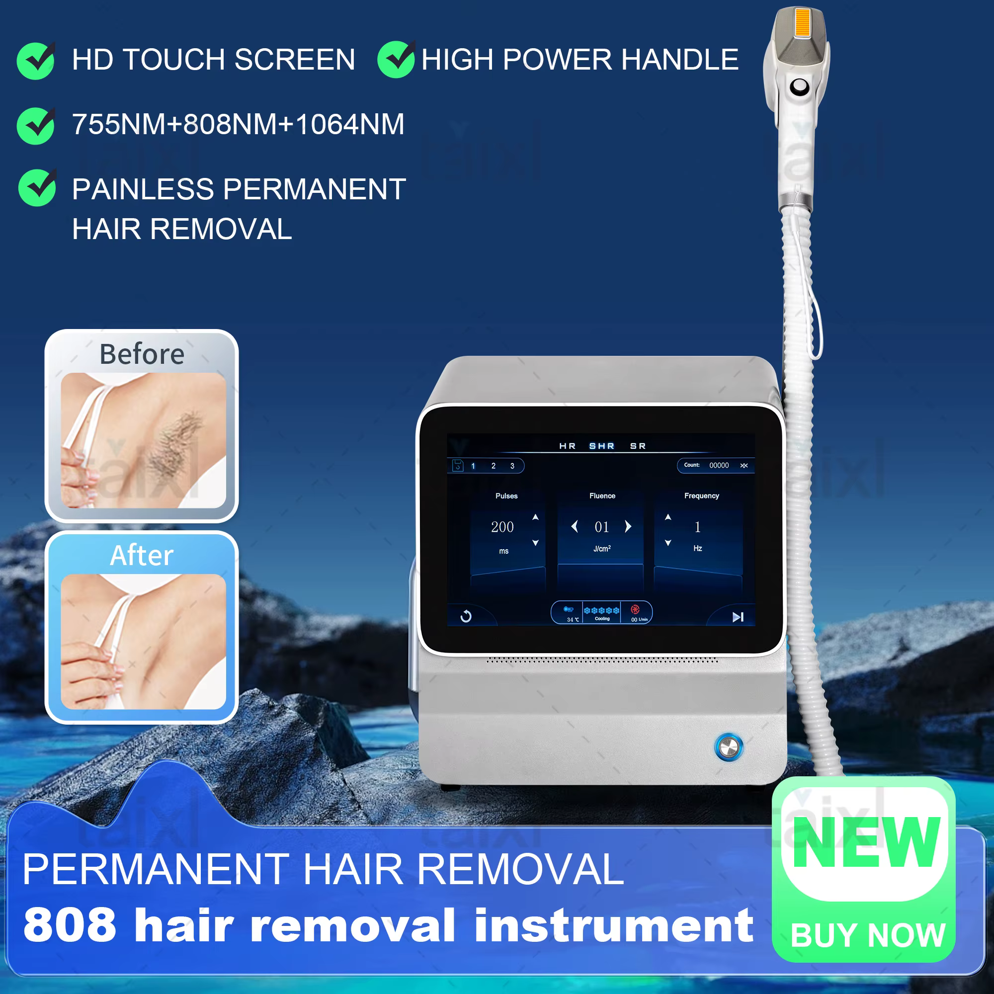 Machine d'épilation au laser Diode Ice Platinum 5000W