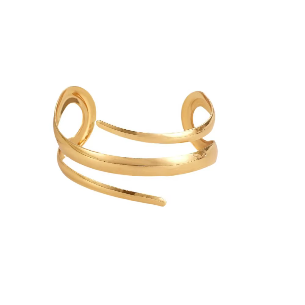 Ensemble de bijoux pour femmes, Bracelet épais européen et américain, couleur or, ligne géométrique, ensemble combiné de bagues, cadeau