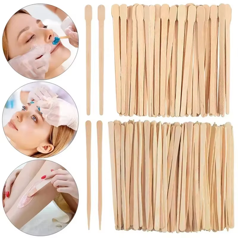 100-300 bâtonnets de cire en bois pour épilation corporelle