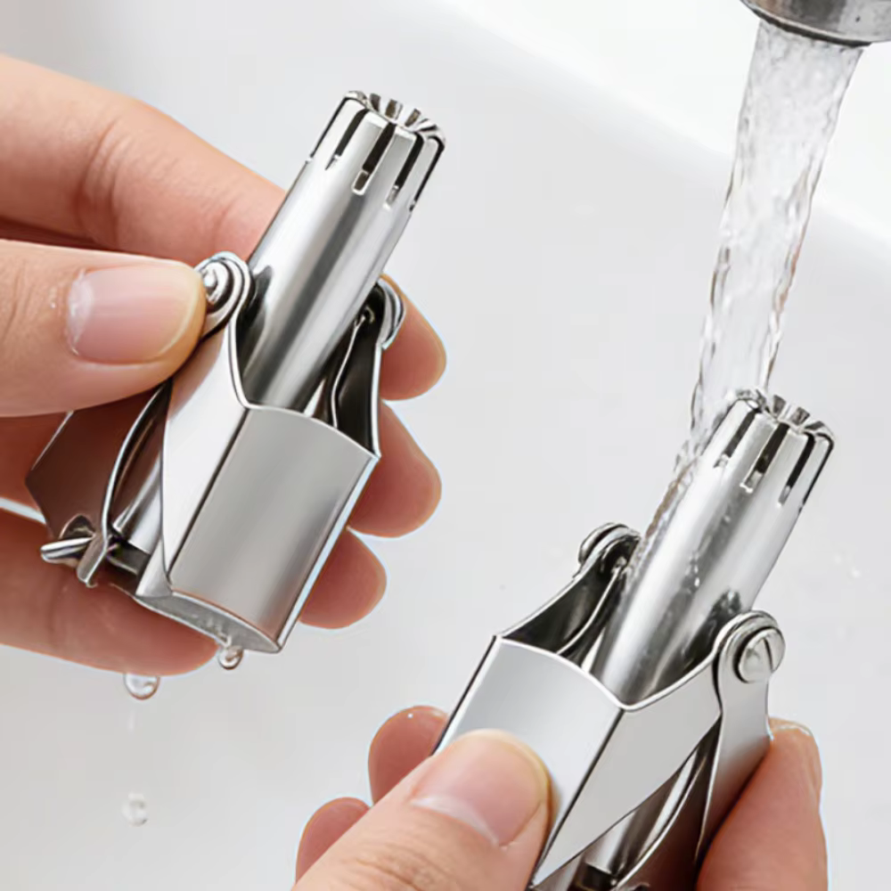 Tondeuse manuelle pour poils du nez en acier inoxydable