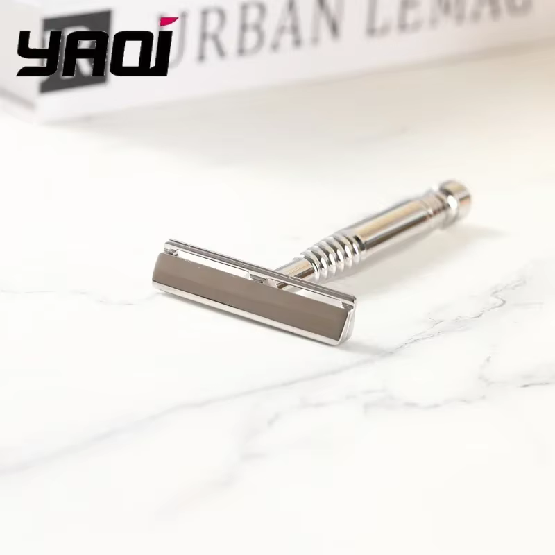 Rasoir de sécurité à double tranchant en acier inoxydable Yaqi Duomo 2026 avec manche classique confortable pour le rasage masculin
