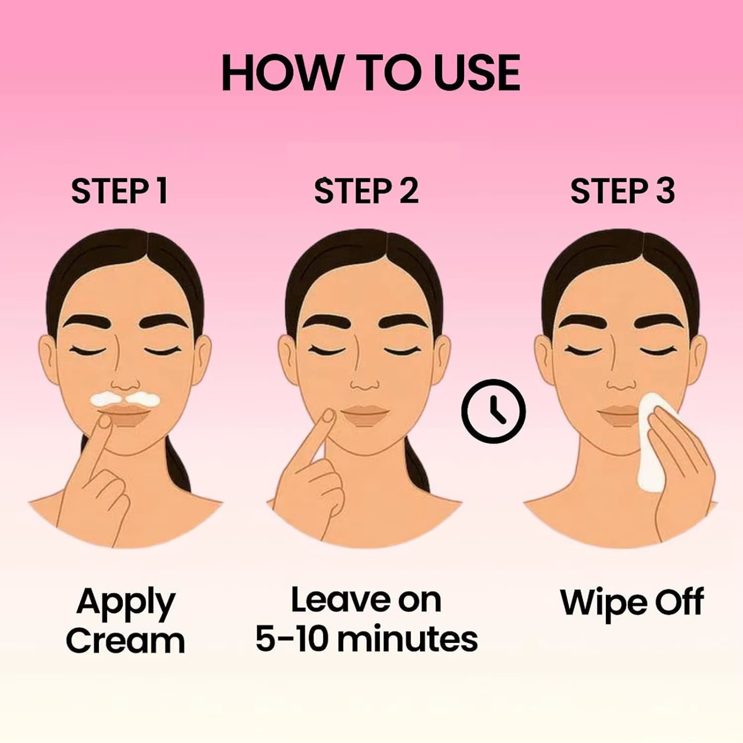 Kit de crème dépilatoire pour le visage pour femmes