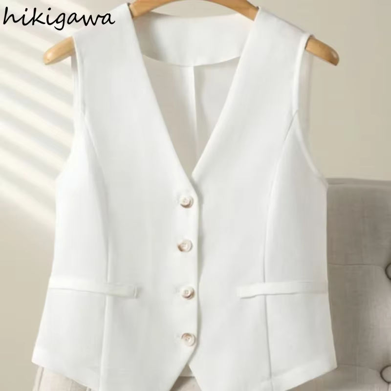 2025 femmes vêtements été mince gilet col en v sans manches gaze réservoirs culture hauts voir à travers la mode gilet Chalecos Para Mujer