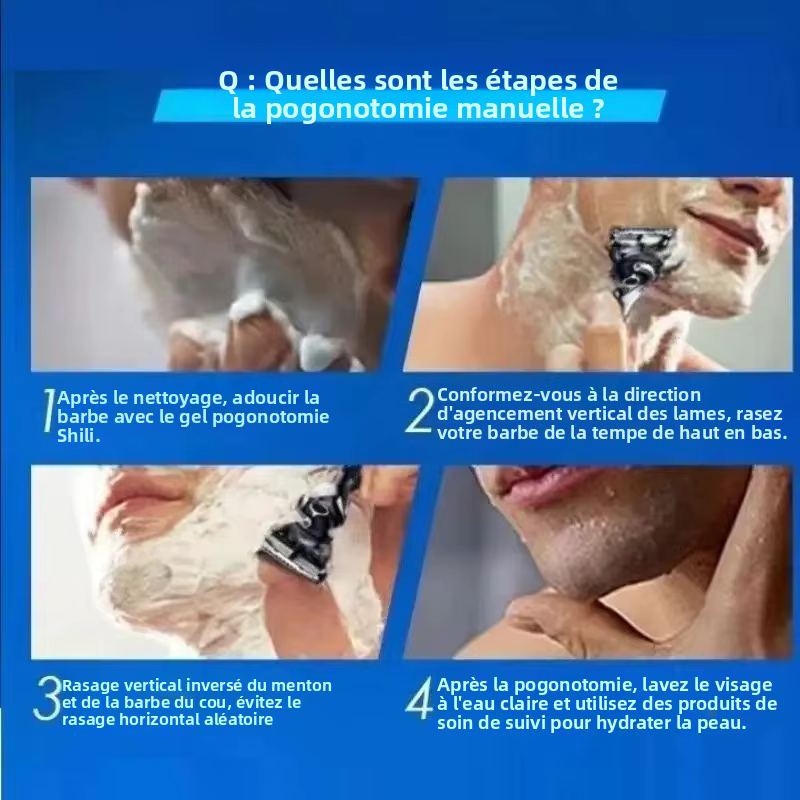 Rasoir de sécurité de haute qualité avec lames de rasage en acier inoxydable à 6 couches