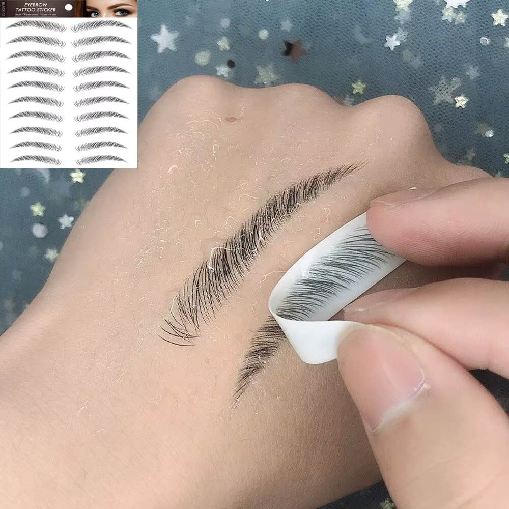 Autocollant de tatouage de sourcils à base d'eau