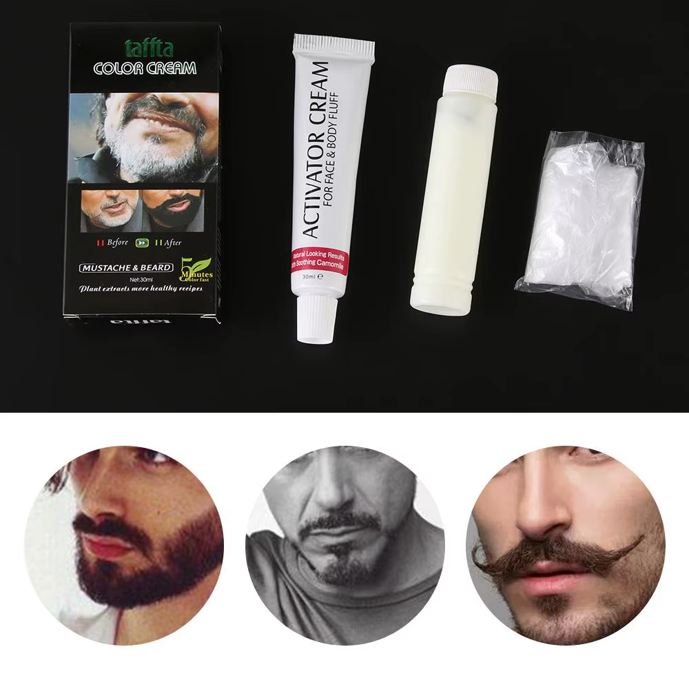 Crème Teinte Noire pour Barbe pour Homme