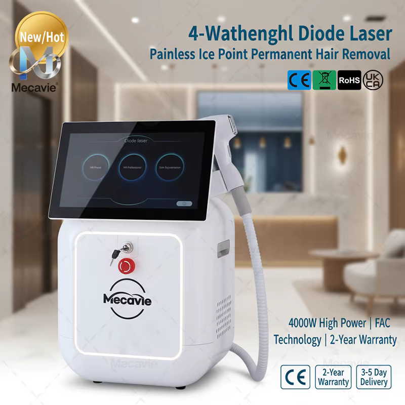 Appareil d'épilation laser diode 808 titane 4 ondes 2026 pour salon et domicile