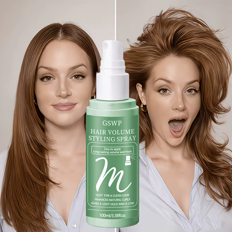 Spray volumisant pour cheveux GSWP : ajoute du volume, contrôle l'huile, laisse les cheveux frais et offre une tenue longue durée. 100/200 ml