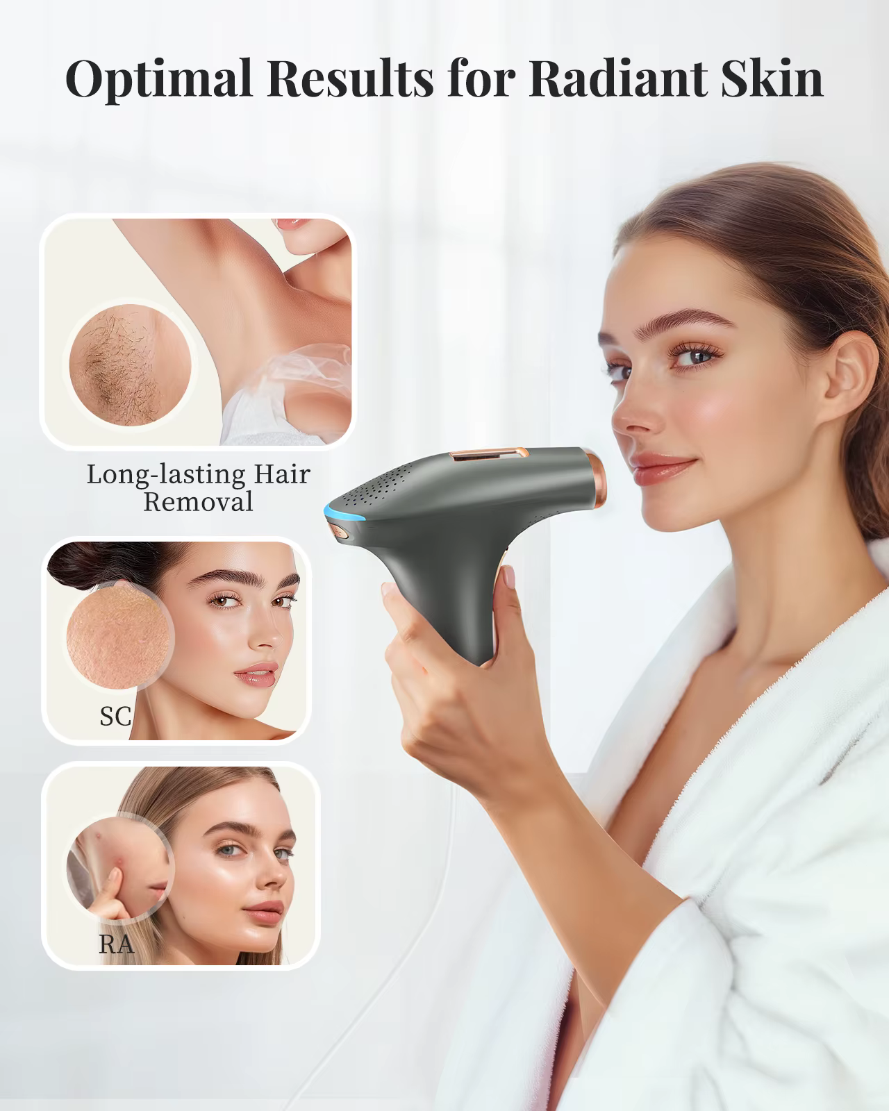 Épilateur permanent indolore de dispositifs d'épilation de laser Pro IPL avec HR/SC/RA