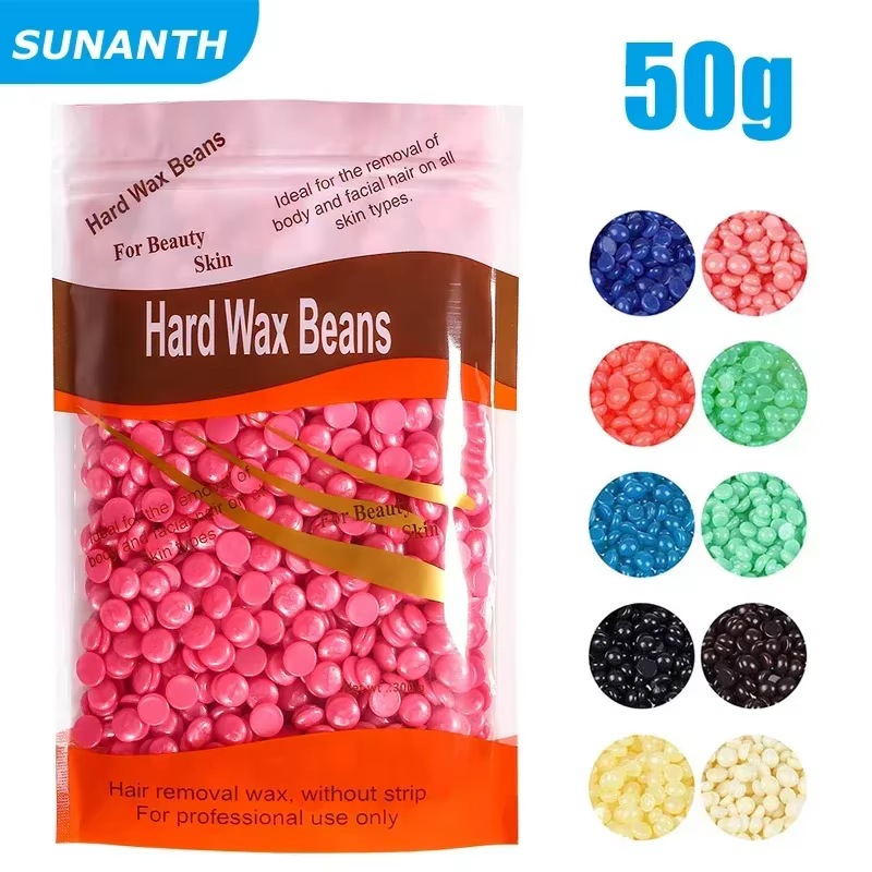 50g/200g/500g haricots de cire dure pour épilation corps perle brésilienne européenne pour chauffe-cire