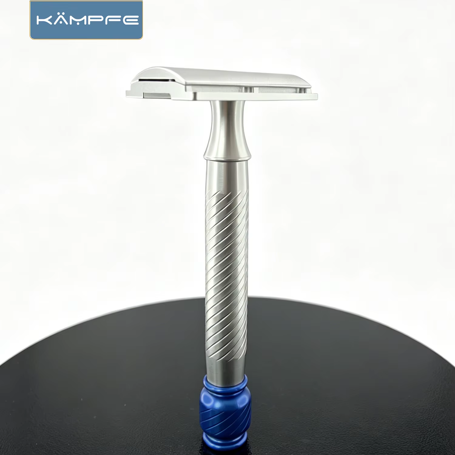 Rasoir de sécurité manuel traditionnel à double tranchant KAMPFE en aluminium CNC pour rasage humide