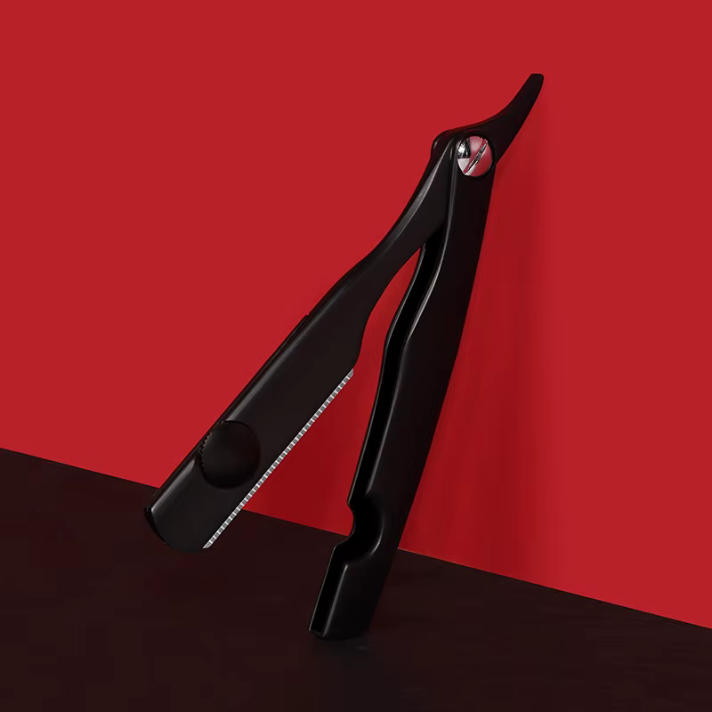 Nouveau rasoir de coiffeur droit pour hommes épilation rasage en alliage de Zinc aisselles cheveux pliant