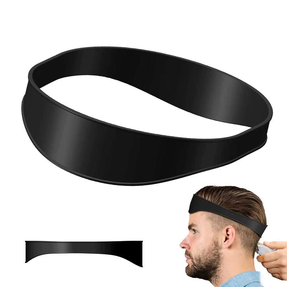 Bandeau professionnel bricolage Salon Silicone décolleté modèle de rasage Guide de coupe de cheveux coiffure maison