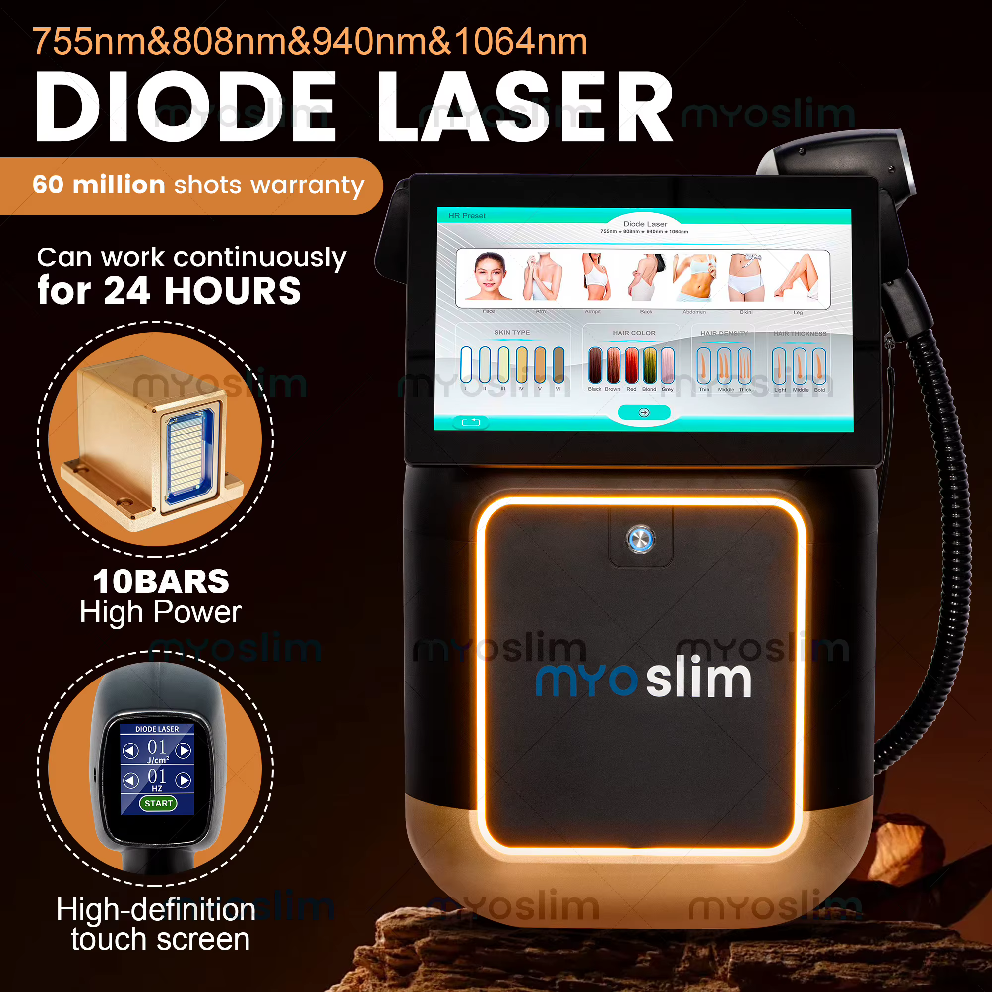 Machine d'épilation au laser à diode Ice Platinum 755nm 940nm 808nm 1064nm 4 longueurs d'onde 5000W FAC offre la meilleure épilation