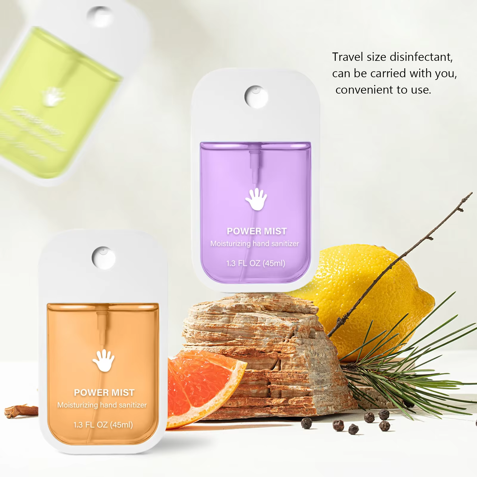 Spray désinfectant pour les mains format voyage