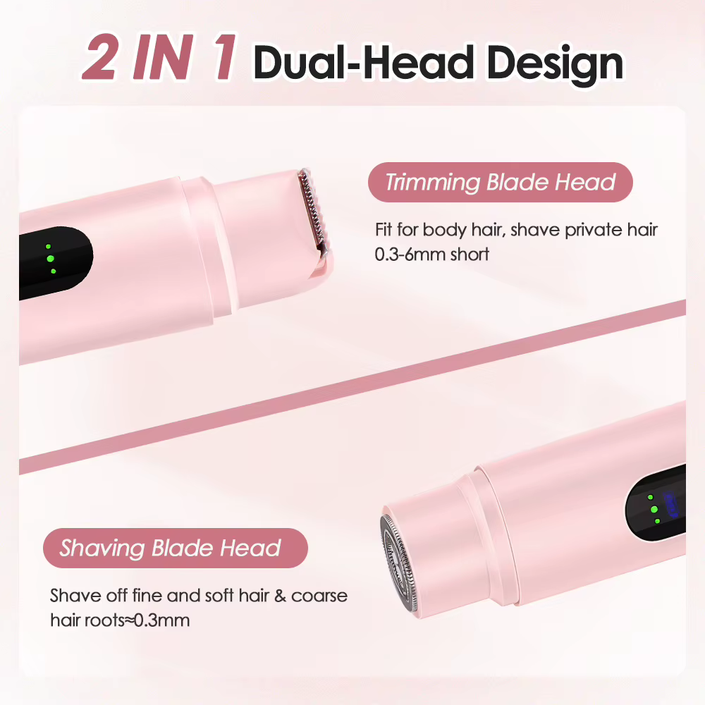 Rasoir électrique double tête 2-en-1 pour femme