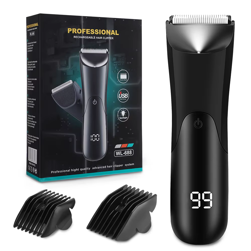 Machine de coupe de cheveux tondeuse à barbe rasoir électrique pour hommes zones intimes