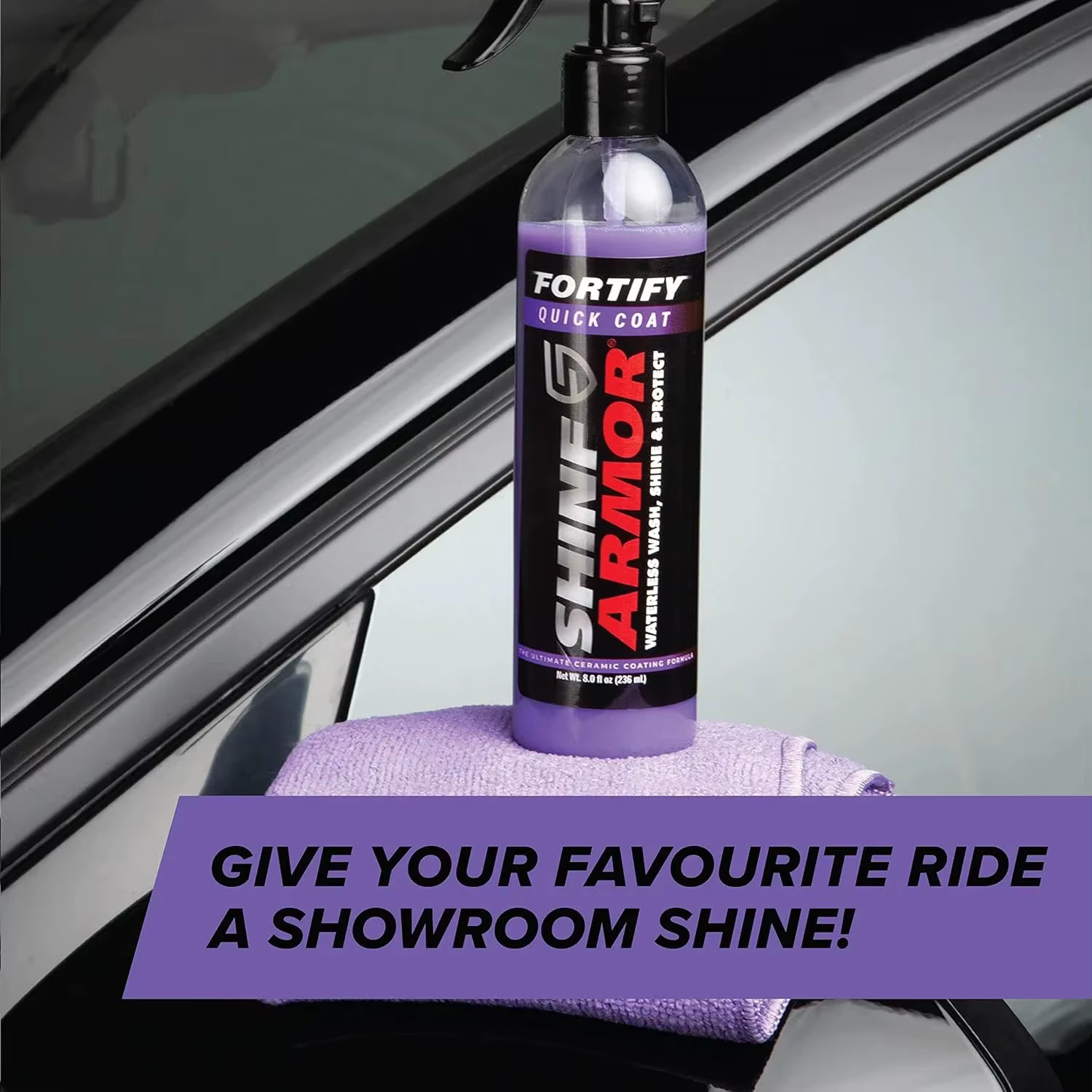 SHINE Revêtement Céramique Fortifiant, Cire de Polissage Rapide pour Voiture, Spray de Lavage Sans Eau, Cire Hydrophobe, Couche de Finition Polymère pour Peinture