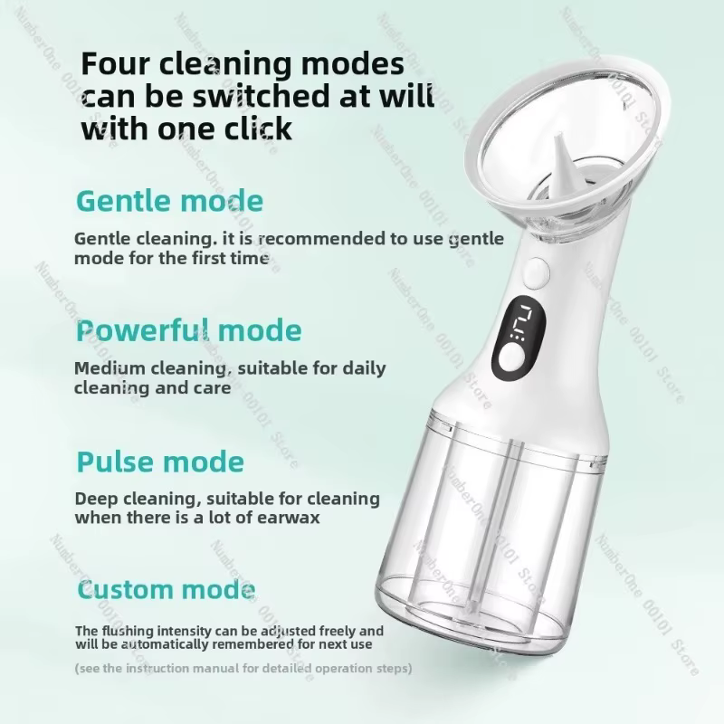 Kit de nettoyage automatique des oreilles, nettoyeur d'oreilles électrique à impulsions portable pour adultes et enfants, irrigateur manuel