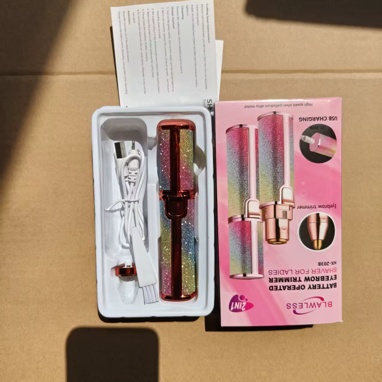 Épilateur électrique rechargeable portable 2 en 1