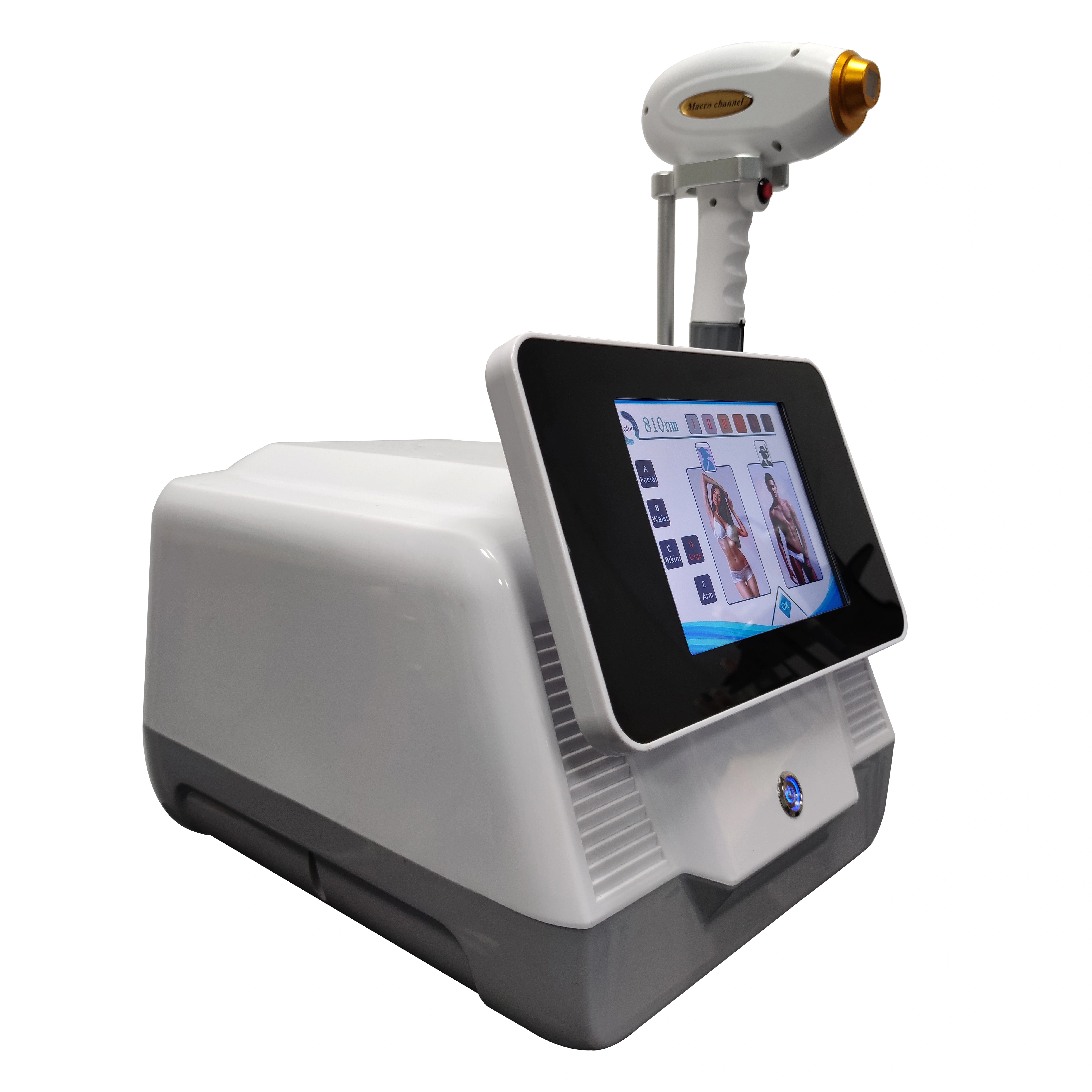 Appareil d'épilation au laser diode professionnel portable avec 4 longueurs d'onde 755nm 808nm 940nm 1064nm