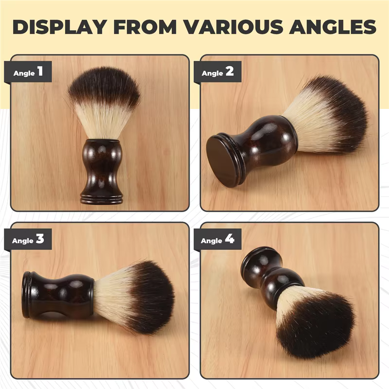 Men blaireau rasage manche en bois appareil de nettoyage de barbe du visage haute qualité Pro Salon outil brosse de